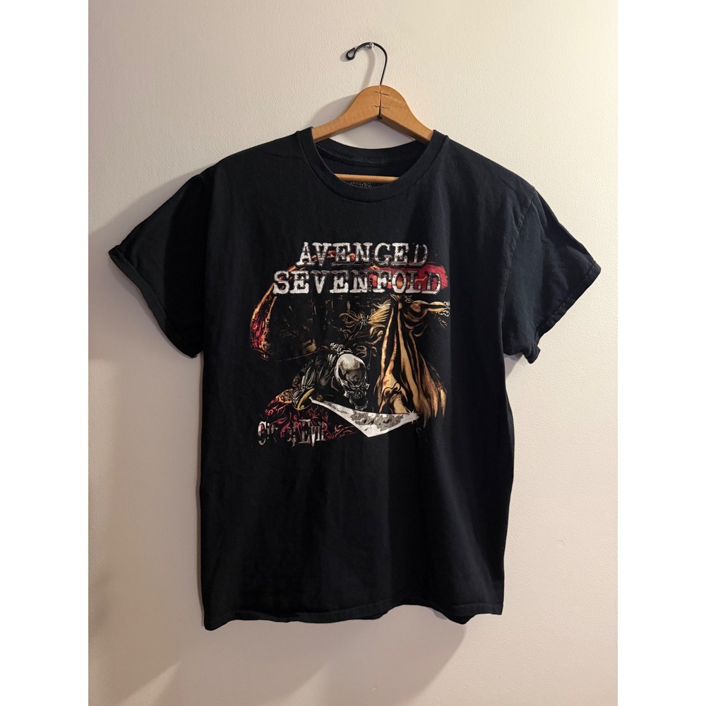 Avenged Sevenfold City of Evil Black Graphic T-Shirt Mens Large 2023 Metal Band